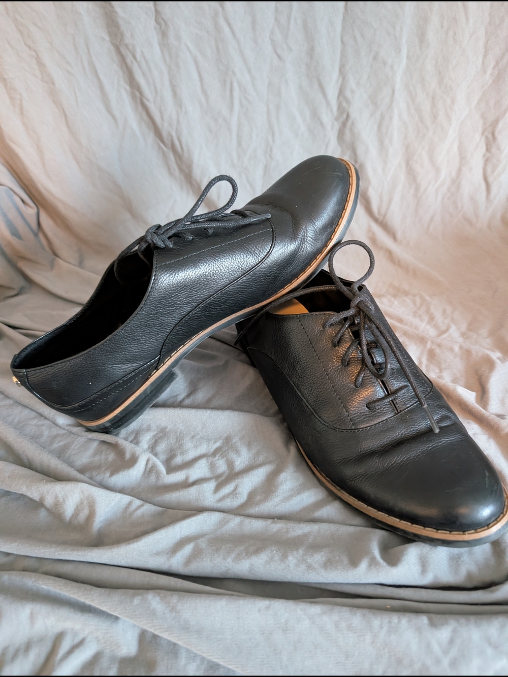 Black Leather Lace-Up Dress Shoes